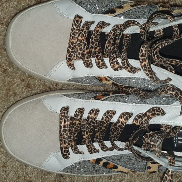 Gianni Bini Elleinna Leopard & Glitter sneakers sz 7.5 - Picture 5 of 7